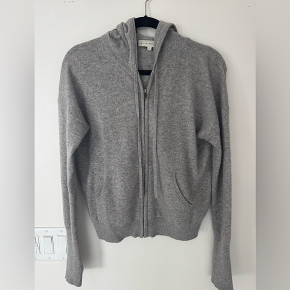 White + Warren Heather Gray Zip Up Hoodie SM - Picture 3 of 9